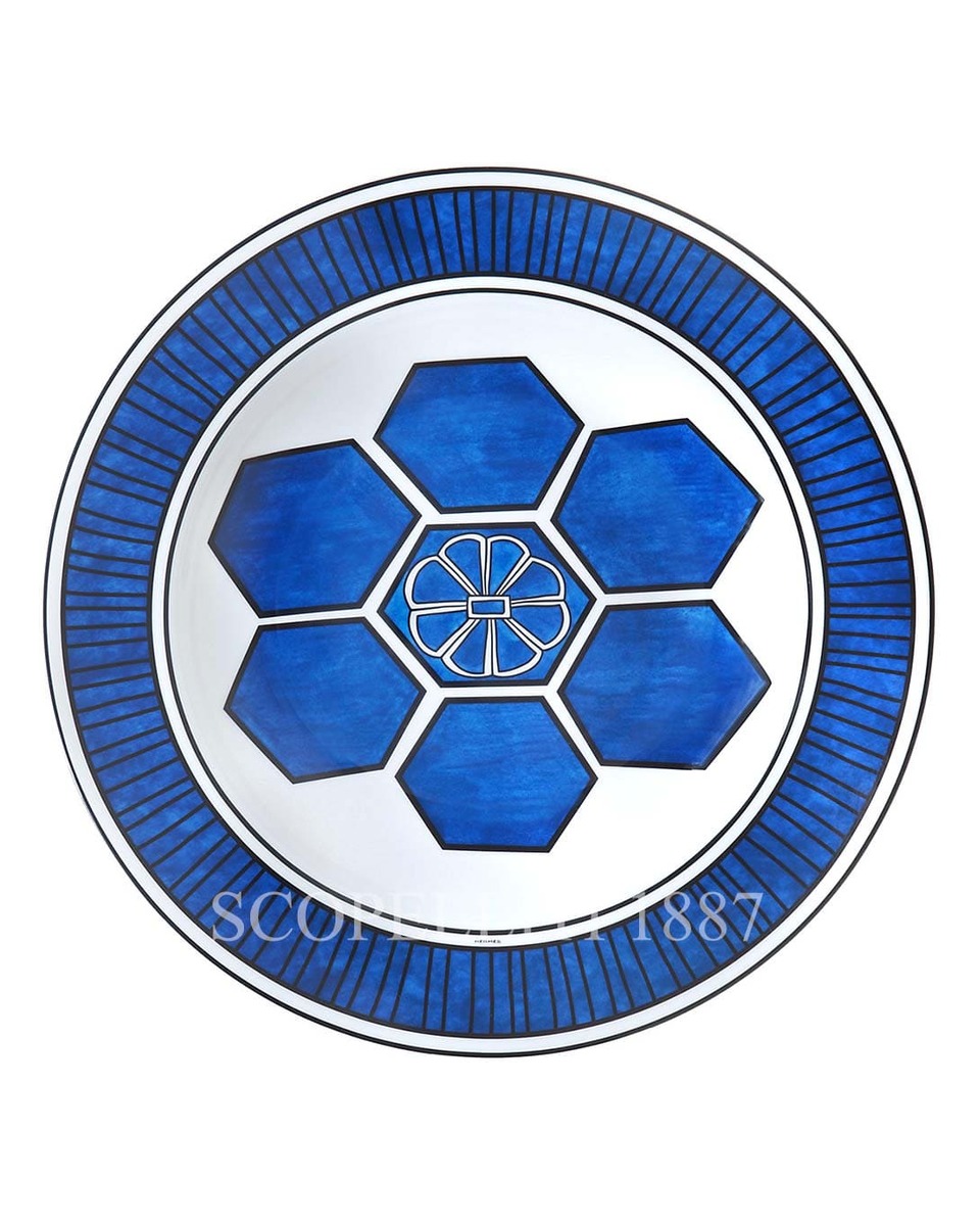 에르메스 Round Deep Platter Bleus d'Ailleurs 030026P