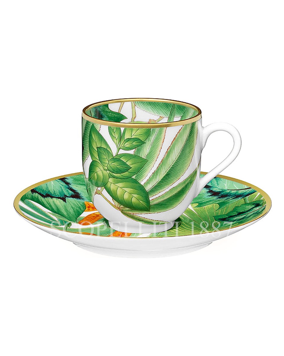 에르메스 Passifolia Coffee Cup and Saucer - Set of 2 044017P
