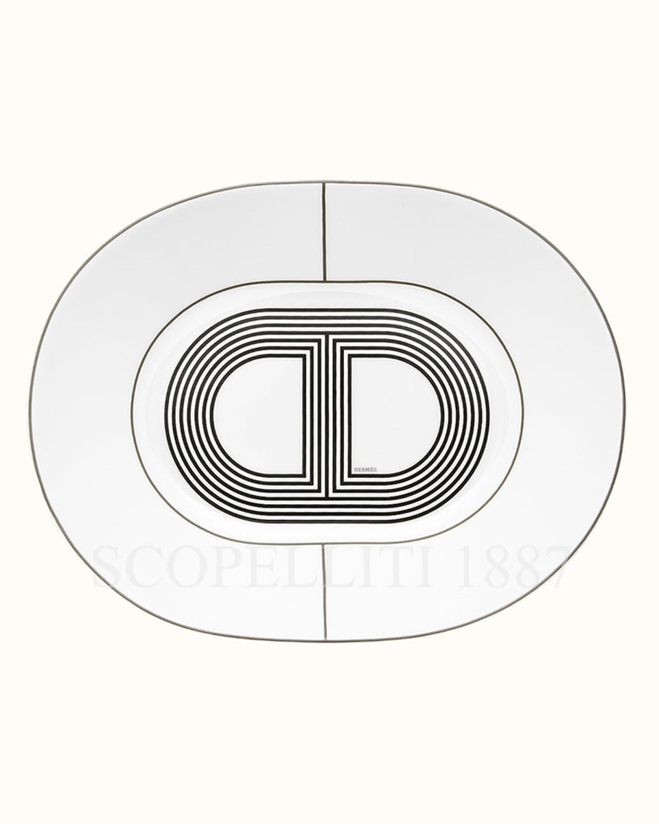 에르메스 Small Oval Plate White Rallye 24 032607P