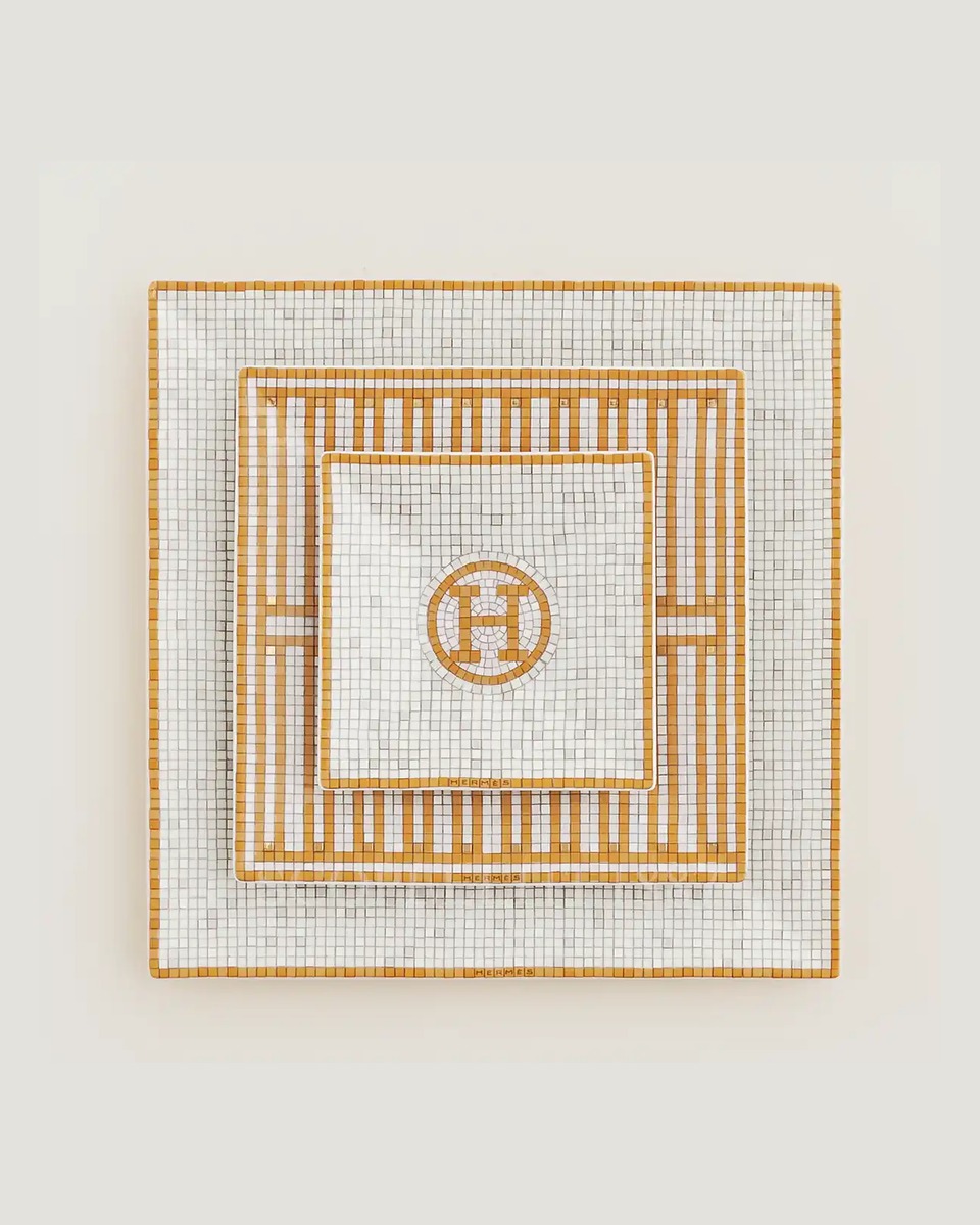 에르메스 Mosaique au 24 Square Plate Set of 3 026047P