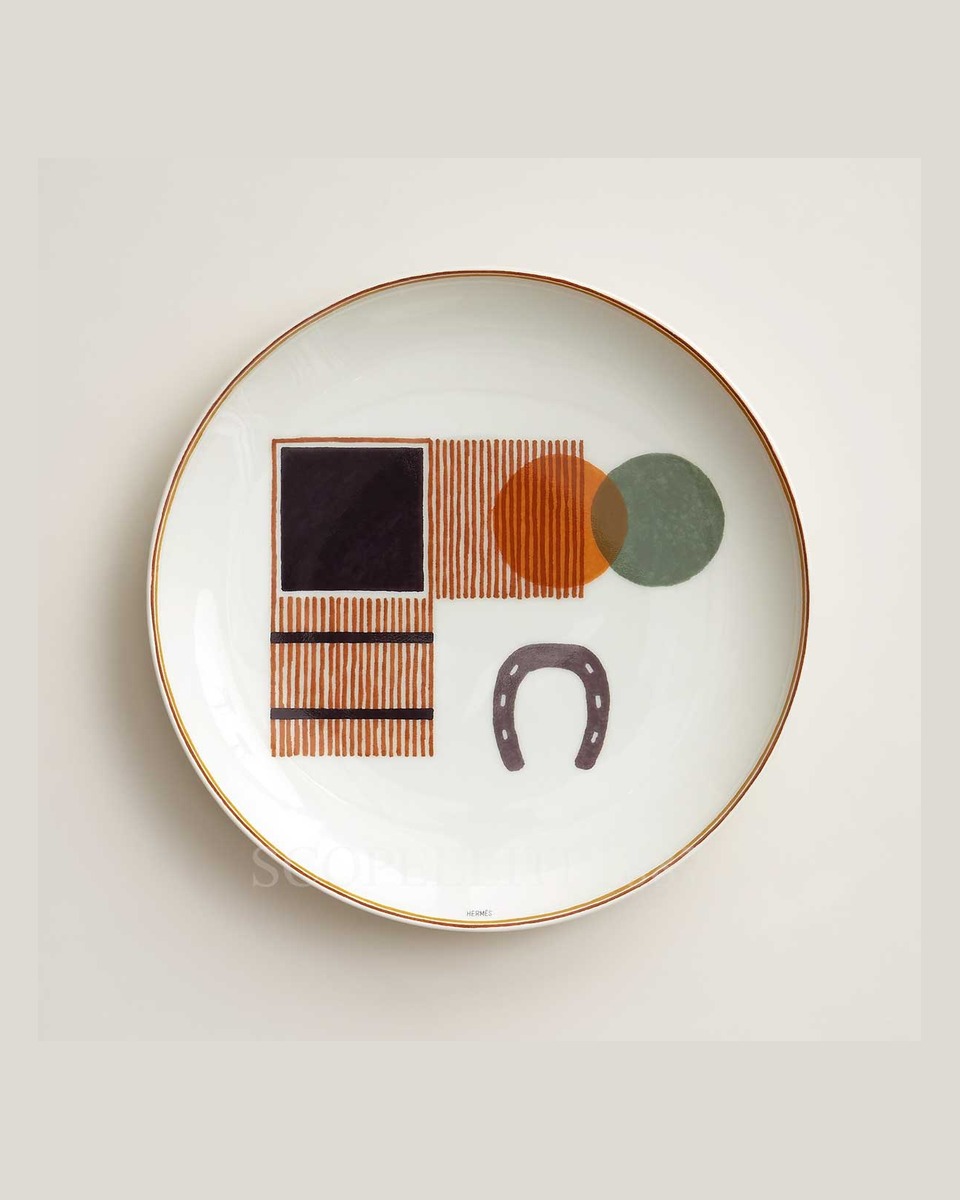 에르메스 Dessert Plate Stable Saut 055207P 1/4