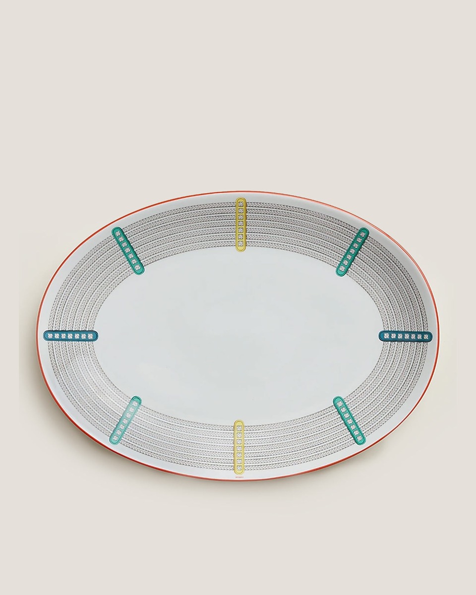 에르메스 Tressages Equestres Oval Platter Large P057060P 1/1
