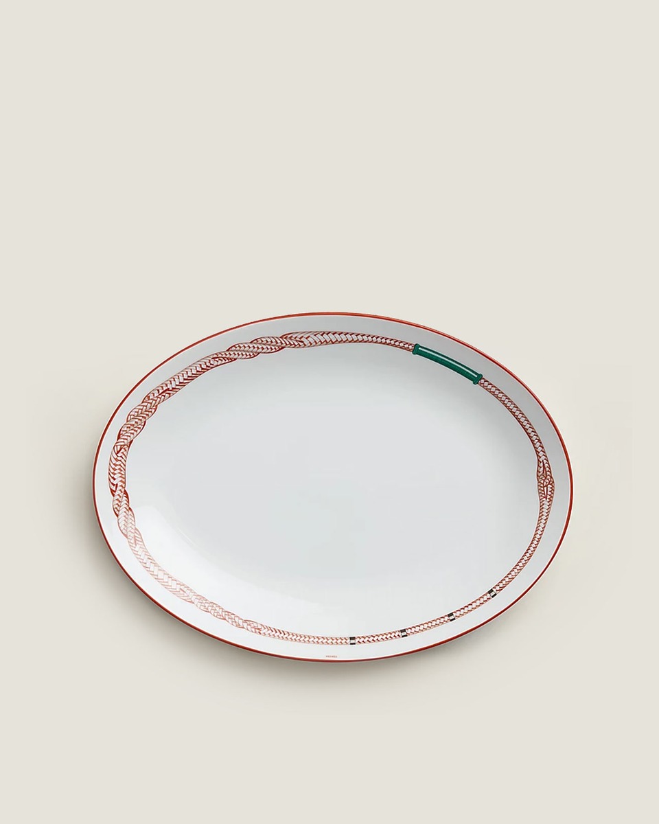 에르메스 Tressages Equestres Oval Platter Small P057050P 1/1