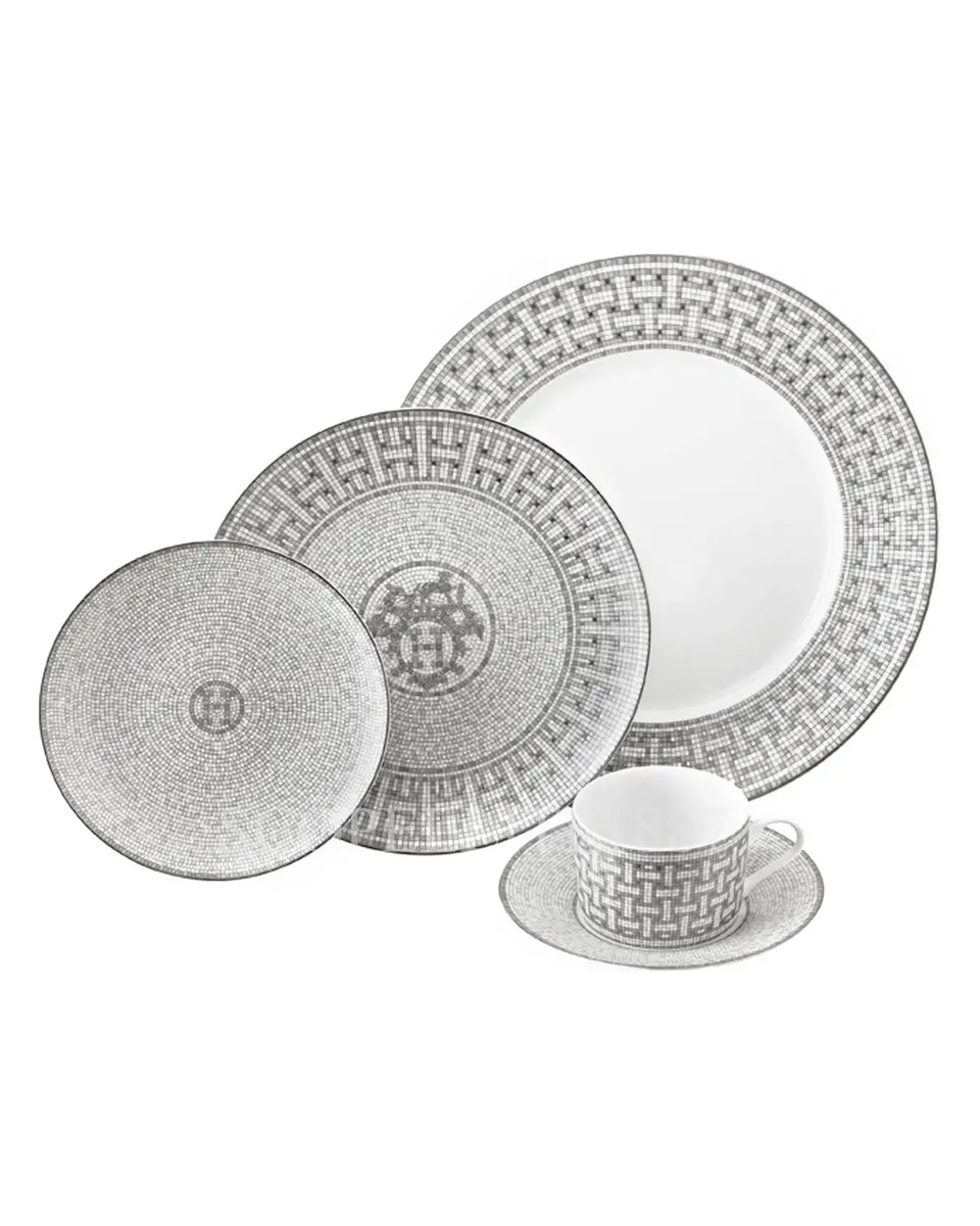 에르메스 Mosaique au 24 Platinum 5-Piece Place Setting 035001P + 035007P + 035012P + 035016P