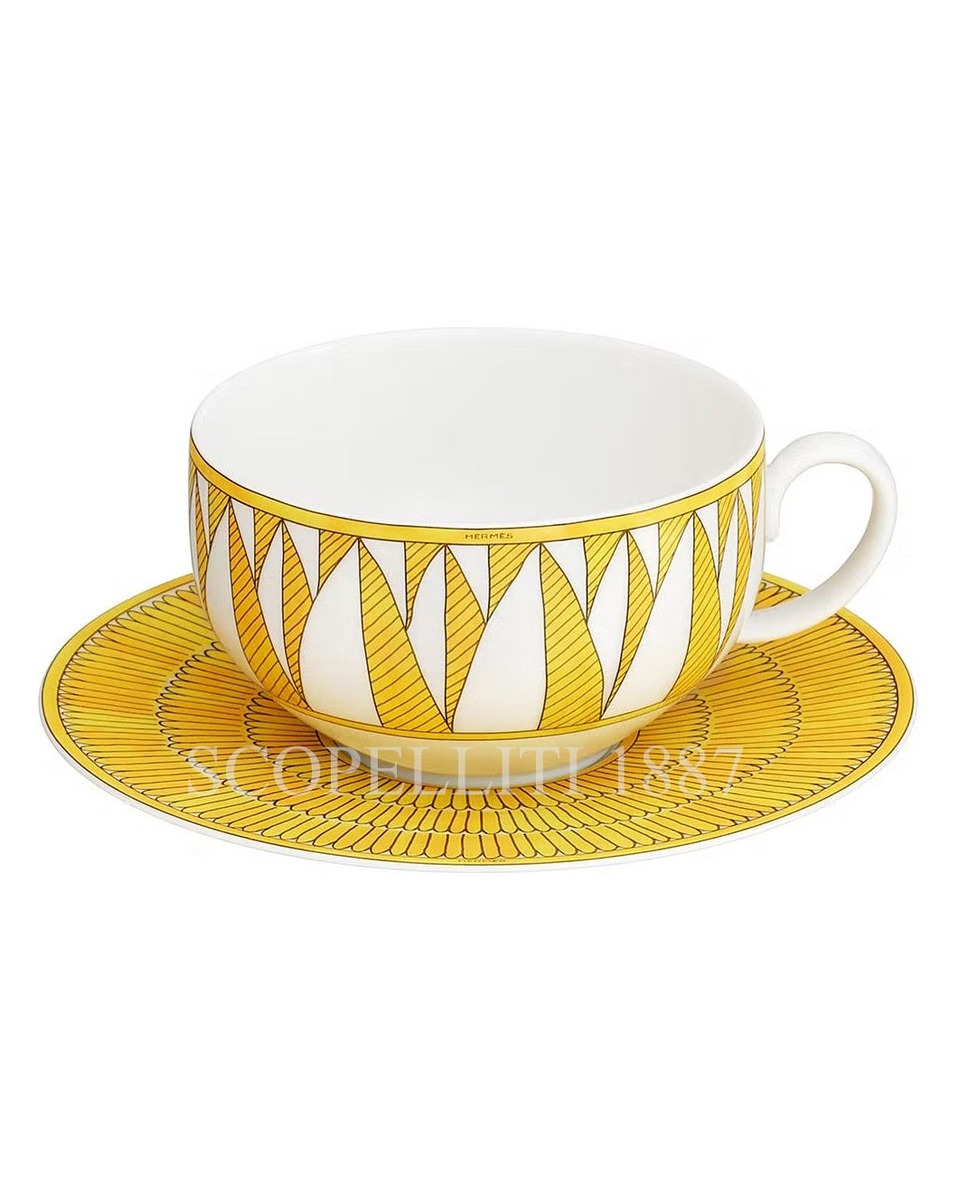 에르메스 Soleil d'Hermès Tea Cup and Saucer Set for 2 046016P x 2