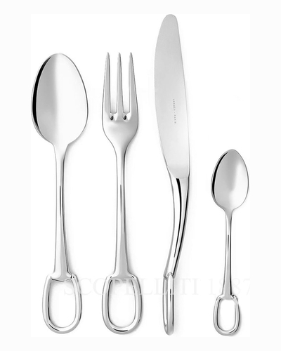 에르메스 Cutlery 24 Pieces Attelage Stainless Steel 006001P + 006002P + 006003P + 006012P