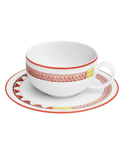 에르메스 Tea Cup and Saucer Tressages Equestres - Set of 2 057016P x 2
