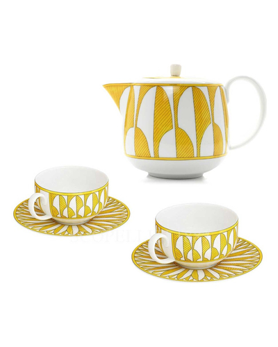 에르메스 Soleil d'Hermès Tea Set 046016P x 2 + 046018P