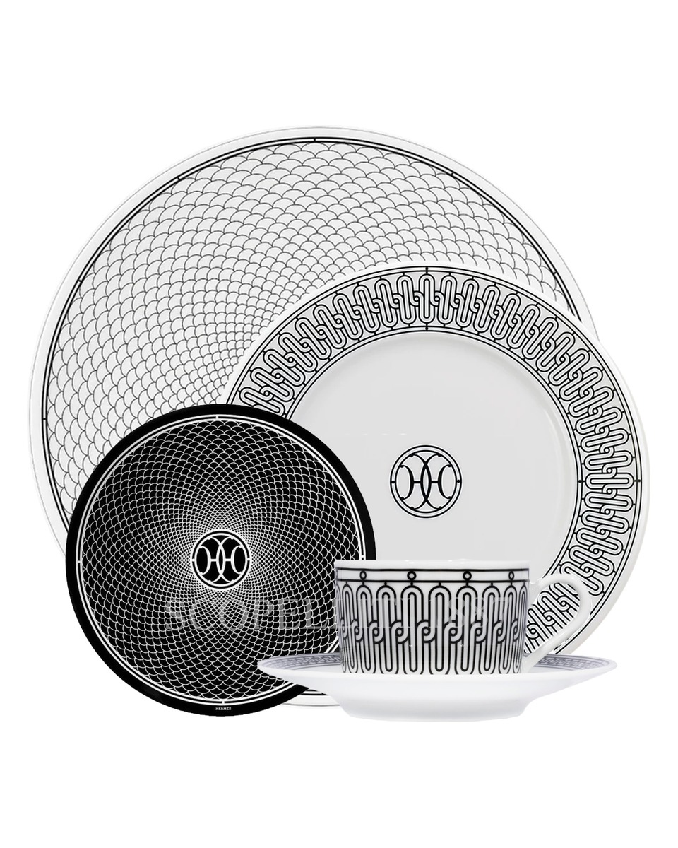 에르메스 H Deco 5-Piece Place Setting 037001P + 037007P + 037012P + 037016P