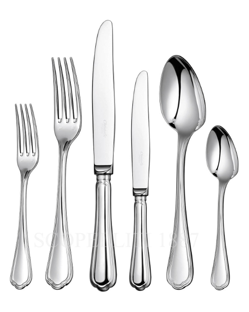CHRISTOFLE Spatours 36 pcs 실버 접시D 커트러리 세트 Christofle Spatours 36 pcs Silver Plated Cutlery Set 00624