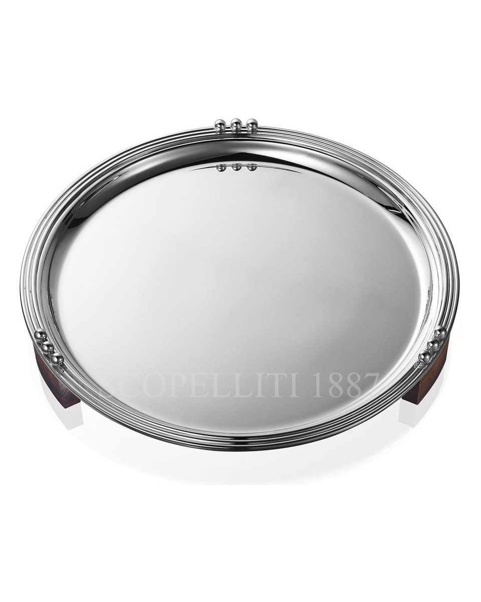 PUIFORCAT Etchea Art Deco 1937 오발 트레이 with wood handle 실버 접시 Puiforcat Etchea Art Deco 1937 Oval Tray with wood handle Silver Plated 00768