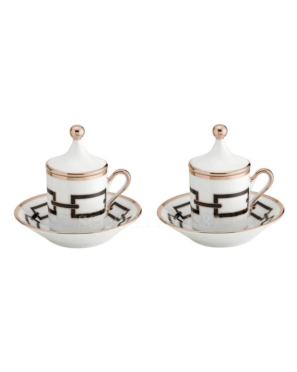 GINORI 1735 Ginori Gift Set of 2 Tea Cups Arcadia 화이트 Ginori 1735 Ginori Gift Set of 2 Tea Cups Arcadia White 01006