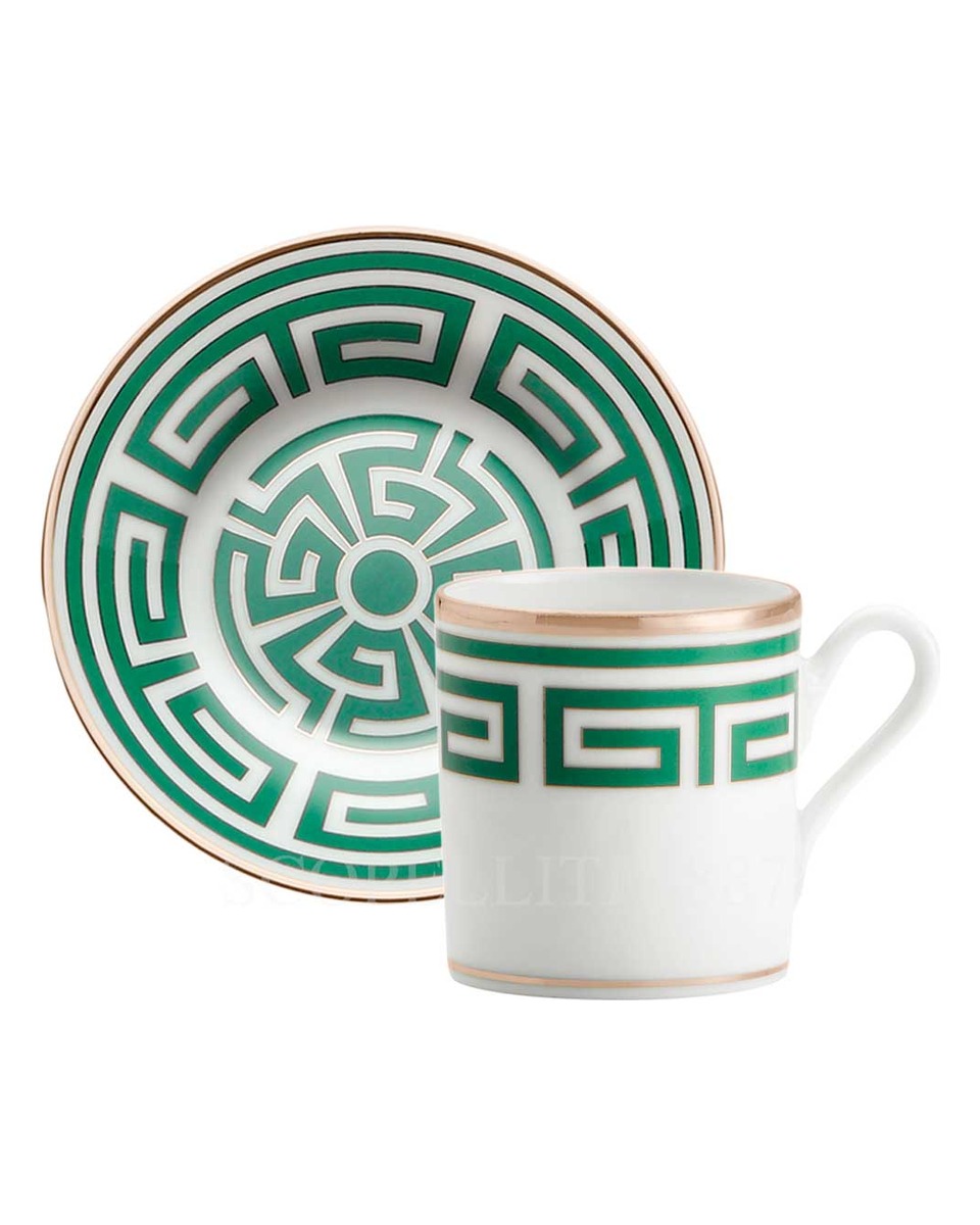 GINORI 1735 Coffee 컵앤소서 Labirinto 그린 Ginori 1735 Coffee Cup and Saucer Labirinto Green 01017