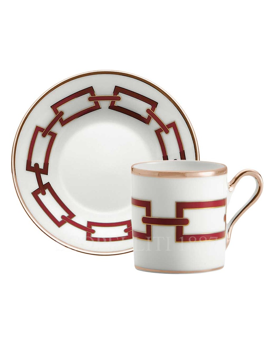 GINORI 1735 Ginori Coffee 컵앤소서 Catene Red Ginori 1735 Ginori Coffee Cup and Saucer Catene Red 01025