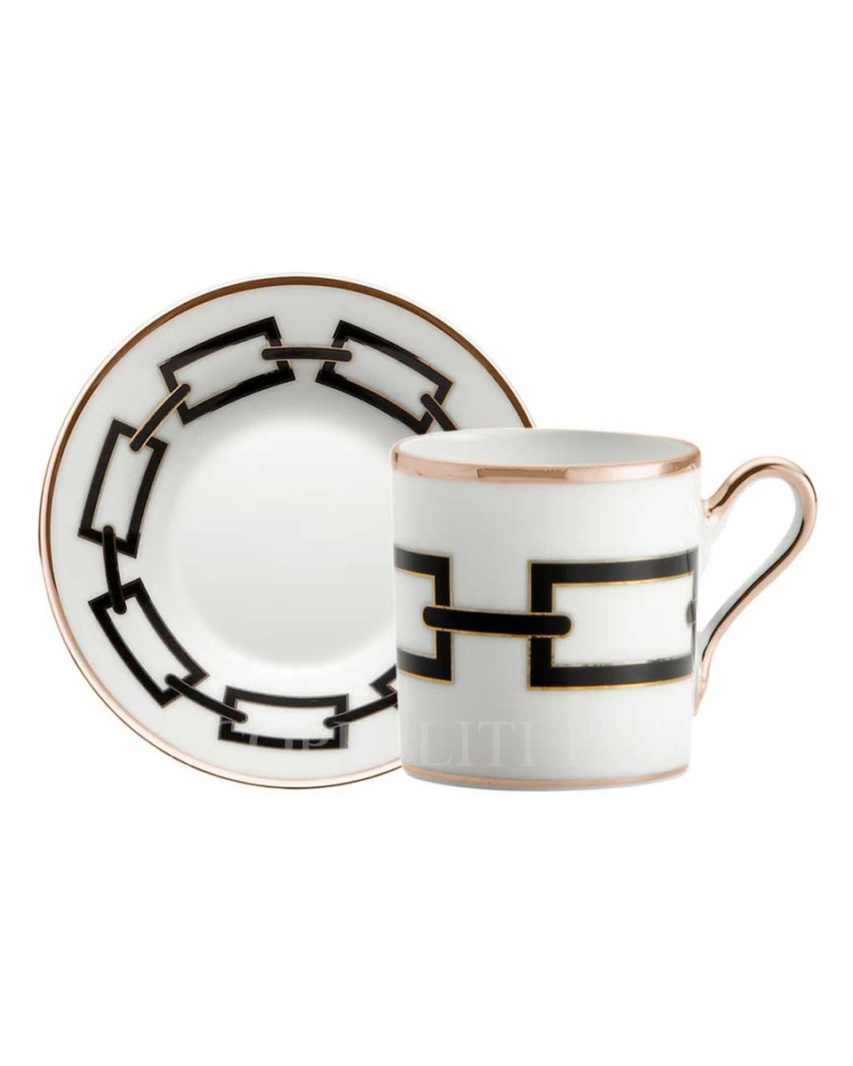 GINORI 1735 Ginori Coffee 컵앤소서 Catene 그린 Ginori 1735 Ginori Coffee Cup and Saucer Catene Green 01029