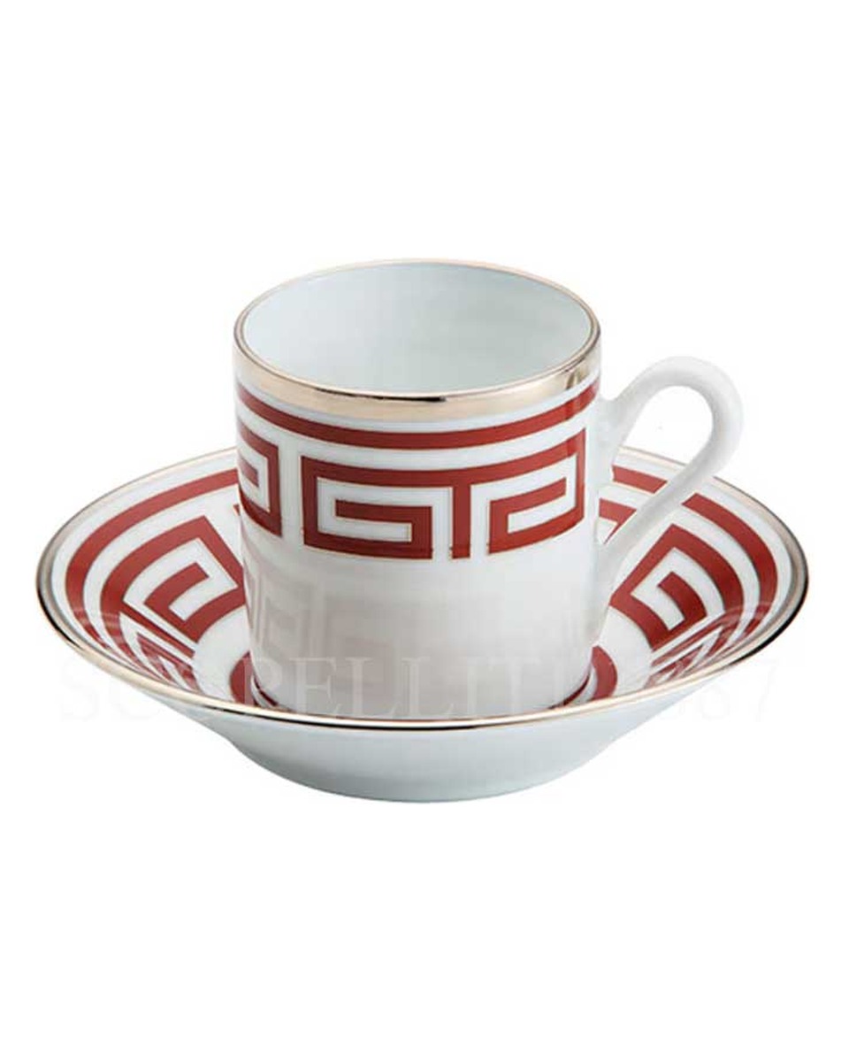 GINORI 1735 Coffee 컵앤소서 Labirinto Red Ginori 1735 Coffee Cup and Saucer Labirinto Red 01033
