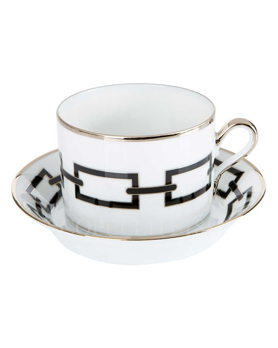 GINORI 1735 Ginori 티 컵앤소서 Catene 블랙 Ginori 1735 Ginori Tea Cup and Saucer Catene Black 01035