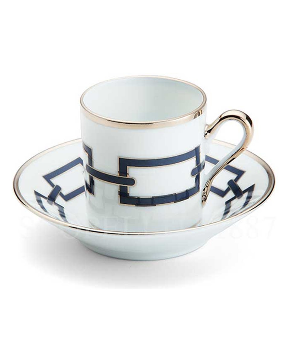GINORI 1735 Ginori Coffee 컵앤소서 Catene 블랙 Ginori 1735 Ginori Coffee Cup and Saucer Catene Black 01036