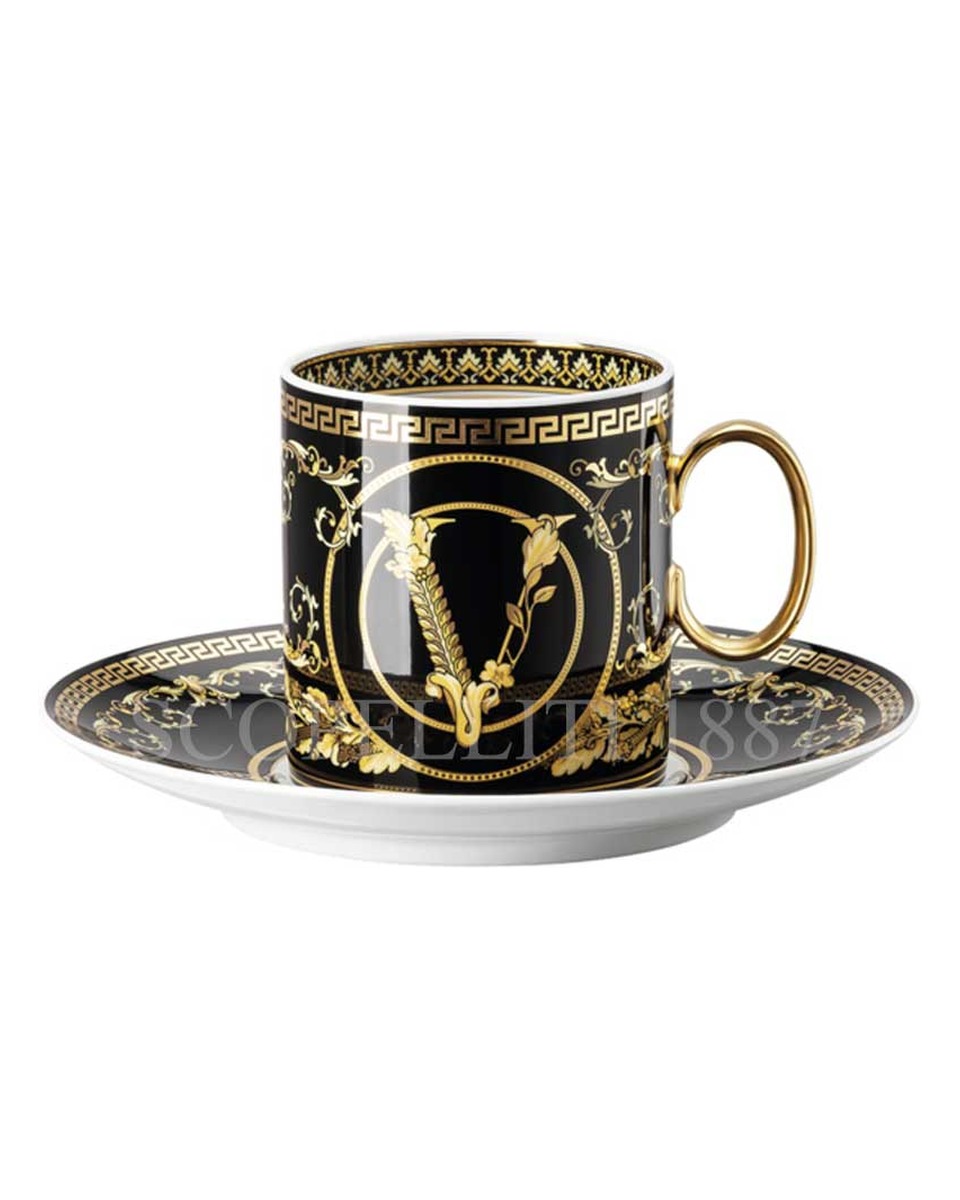 GINORI 1735 Coffee 컵앤소서 Labirinto 블랙 Ginori 1735 Coffee Cup and Saucer Labirinto Black 01043