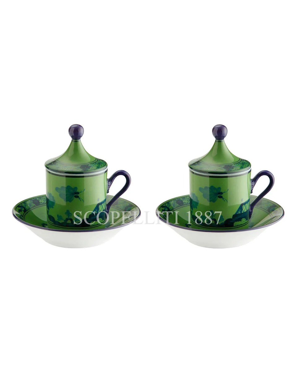 GINORI 1735 Tete a Tete Coffee Set 오리엔트E Italiano Vermiglio Ginori 1735 Tete a Tete Coffee Set Oriente Italiano Vermiglio 01047
