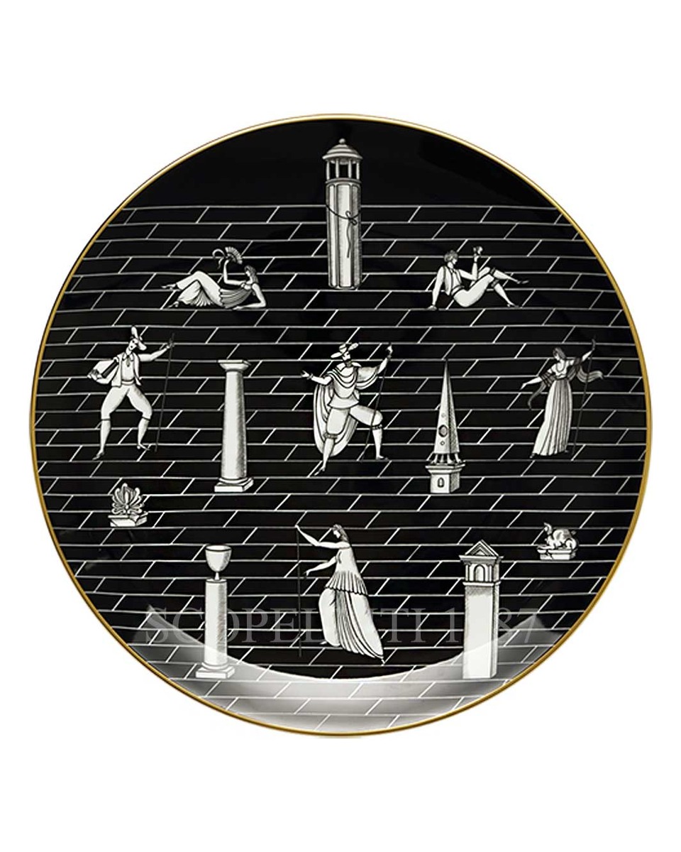 GINORI 1735 Ginori Gio Ponti 접시 PASS에그IATA Archeologica 블랙 Ginori 1735 Ginori Gio Ponti Plate Passeggiata Archeologica Black 01181