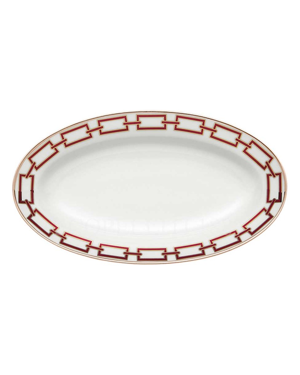 GINORI 1735 Ginori 오발 플래터 Small Catene Red Ginori 1735 Ginori Oval Platter Small Catene Red 01263