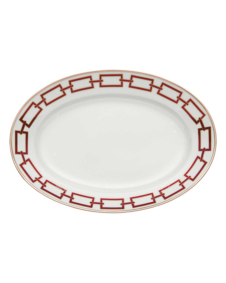 GINORI 1735 Ginori 오발 플래터 라지 Catene Red Ginori 1735 Ginori Oval Platter Large Catene Red 01264