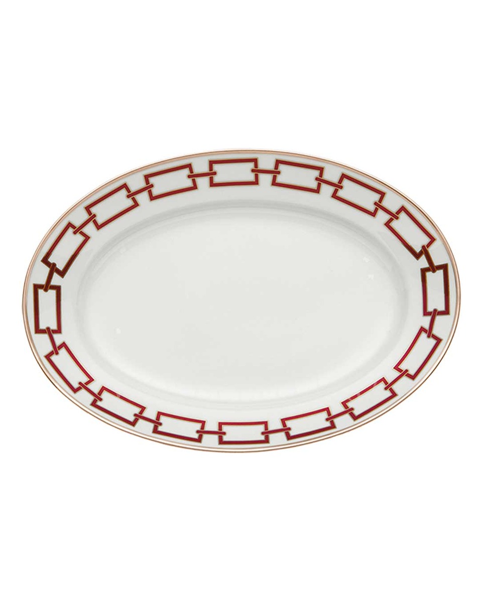 GINORI 1735 Ginori 오발 플래터 미디움 Catene Red Ginori 1735 Ginori Oval Platter Medium Catene Red 01265