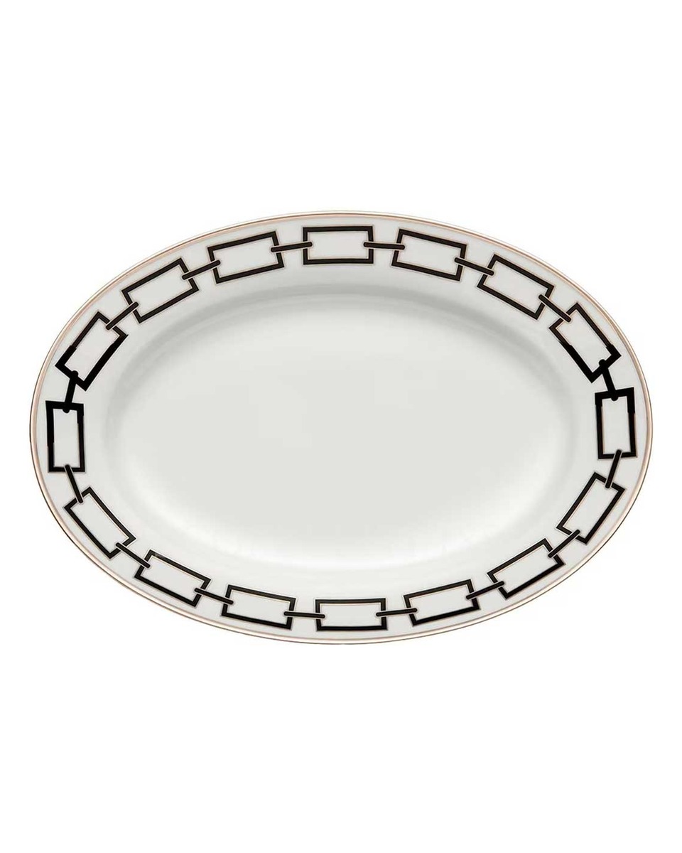 GINORI 1735 Ginori 오발 플래터 미디움 Catene 블랙 Ginori 1735 Ginori Oval Platter Medium Catene Black 01280