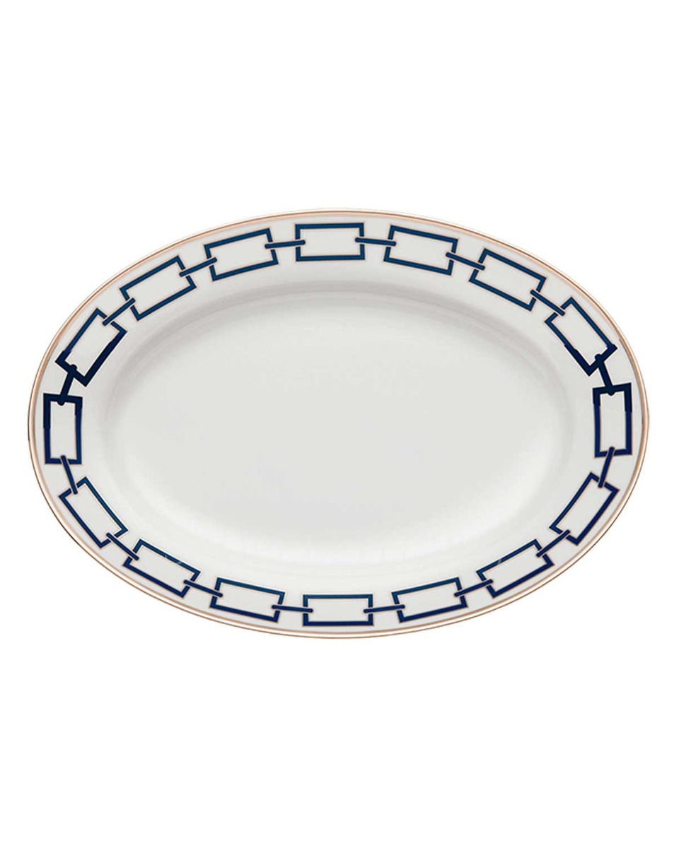 GINORI 1735 Ginori 오발 플래터 라지 Catene 블루 Ginori 1735 Ginori Oval Platter Large Catene Blue 01287 1/2