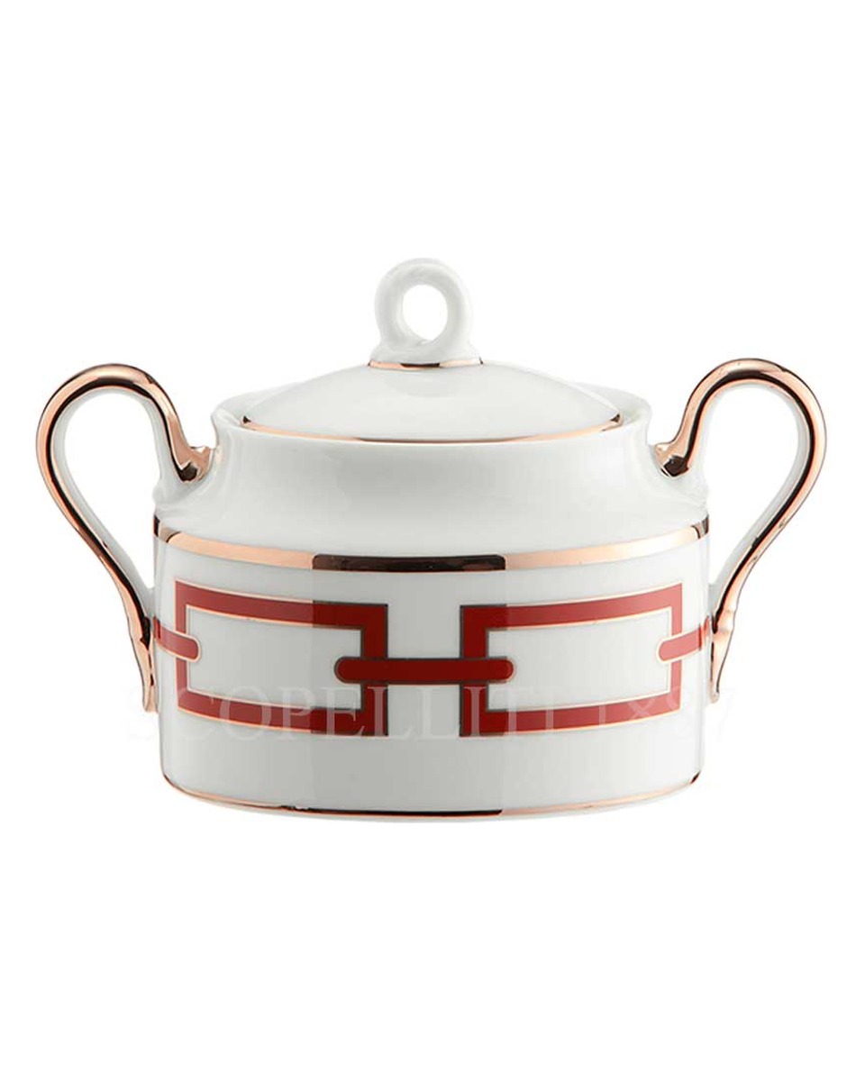 GINORI 1735 Ginori Sugar 볼 Catene Red Ginori 1735 Ginori Sugar Bowl Catene Red 01319