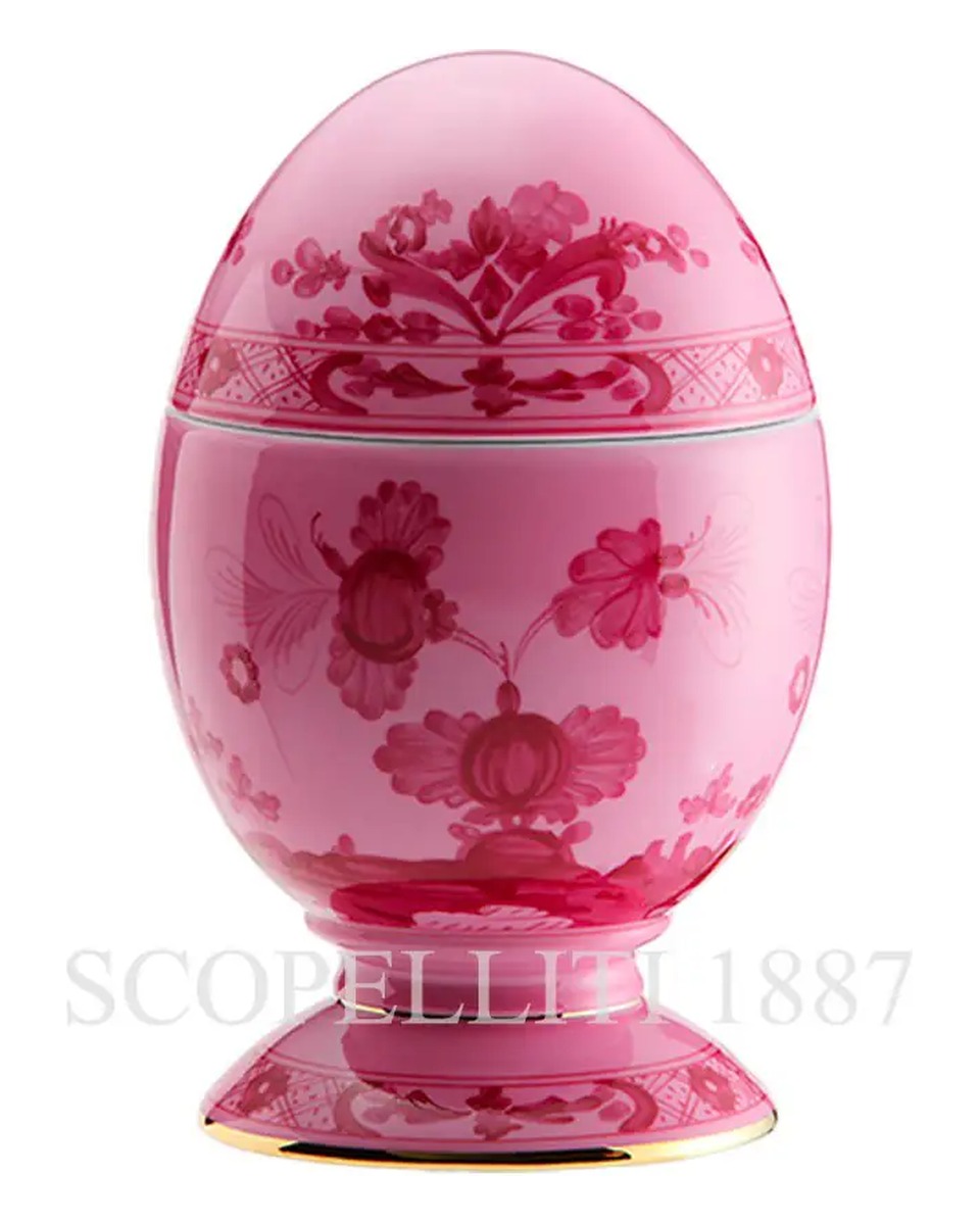 GINORI 1735 라지 커버ED 에그 오리엔트E Italiano Porpora Ginori 1735 Large Covered Egg Oriente Italiano Porpora 01344
