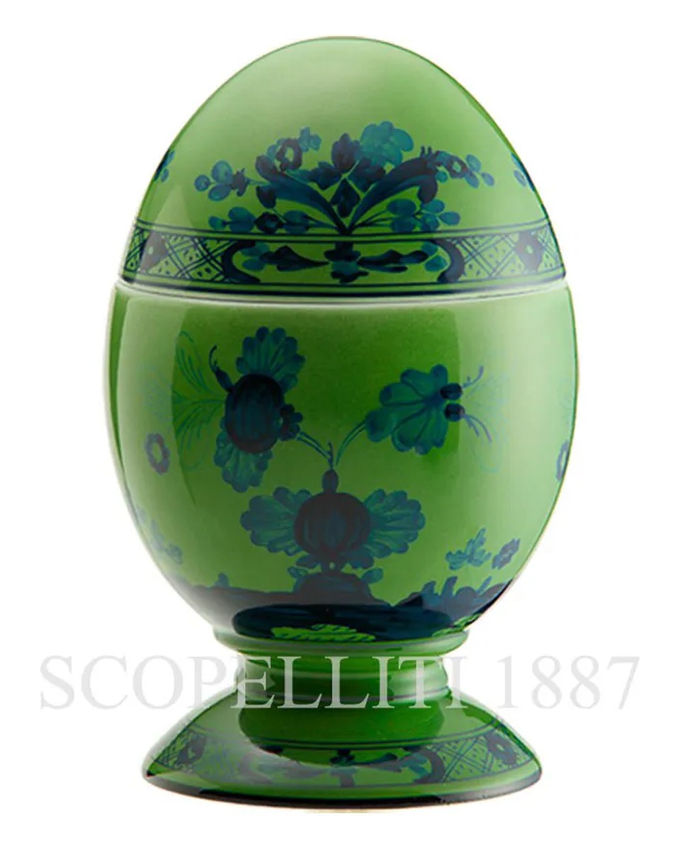 GINORI 1735 라지 커버ED 에그 오리엔트E Italiano Malachite Ginori 1735 Large Covered Egg Oriente Italiano Malachite 01351