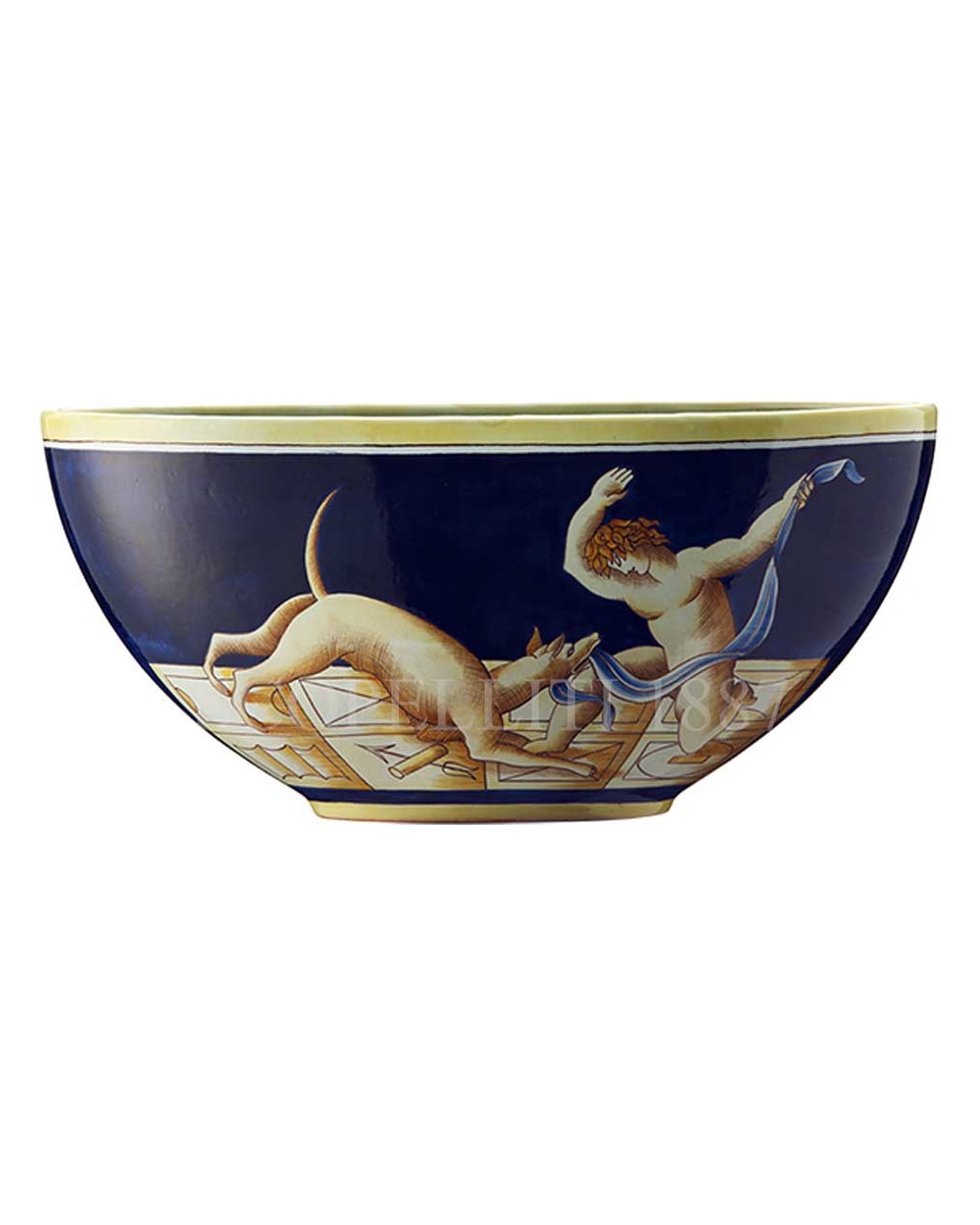 GINORI 1735 Ginori Gio Ponti 오발 볼 Putto con Cane Ginori 1735 Ginori Gio Ponti Oval Bowl Putto con Cane 01360