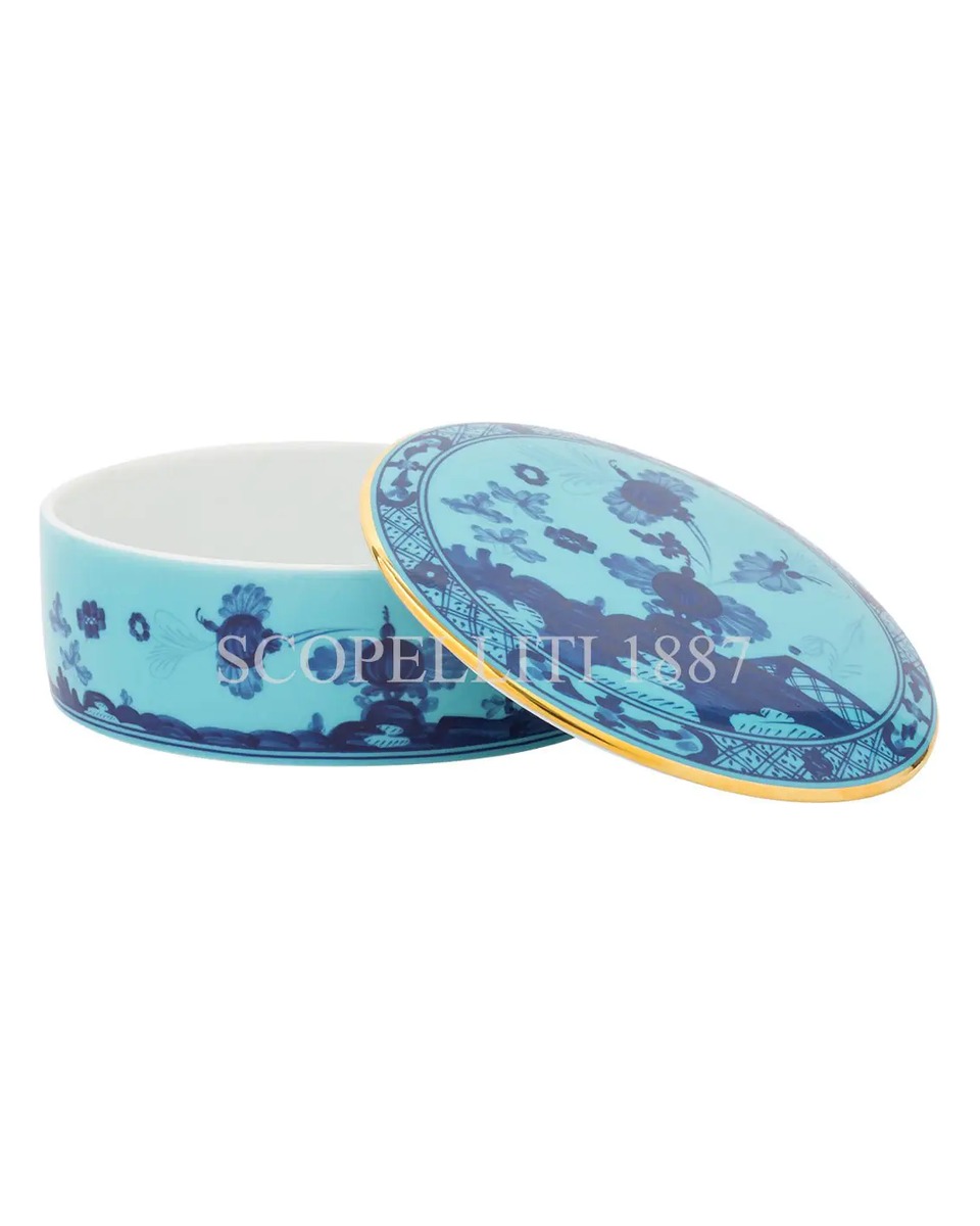 GINORI 1735 Round Box With Lid 오리엔트E Italiano Iris Ginori 1735 Round Box With Lid Oriente Italiano Iris 01415