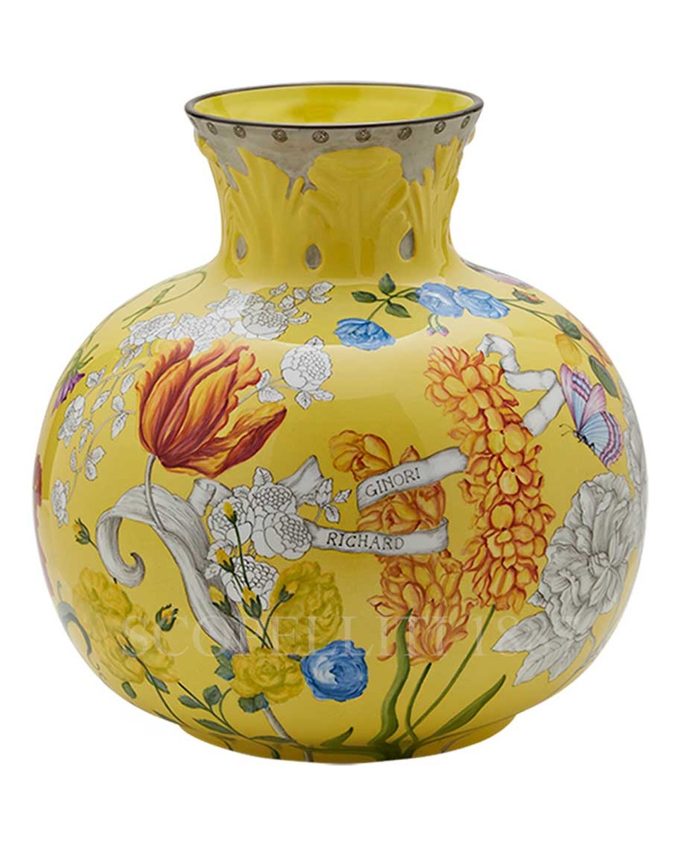 GINORI 1735 Ginori 화병 꽃병 Round 32 cm Giardino dell’Iris Citrine Ginori 1735 Ginori Vase Round 32 cm Giardino dell’Iris Citrine 01496