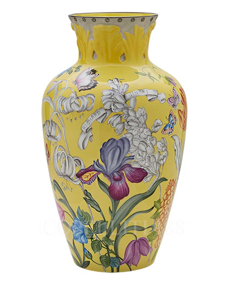 GINORI 1735 Ginori 화병 꽃병 42 cm Giardino dell’Iris Citrine Ginori 1735 Ginori Vase 42 cm Giardino dell’Iris Citrine 01499