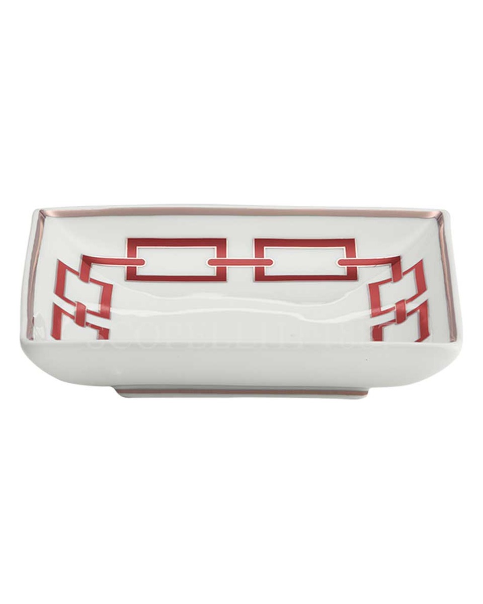 GINORI 1735 Ginori 사각 스퀘어 볼 Catene Red Ginori 1735 Ginori Square Bowl Catene Red 01591