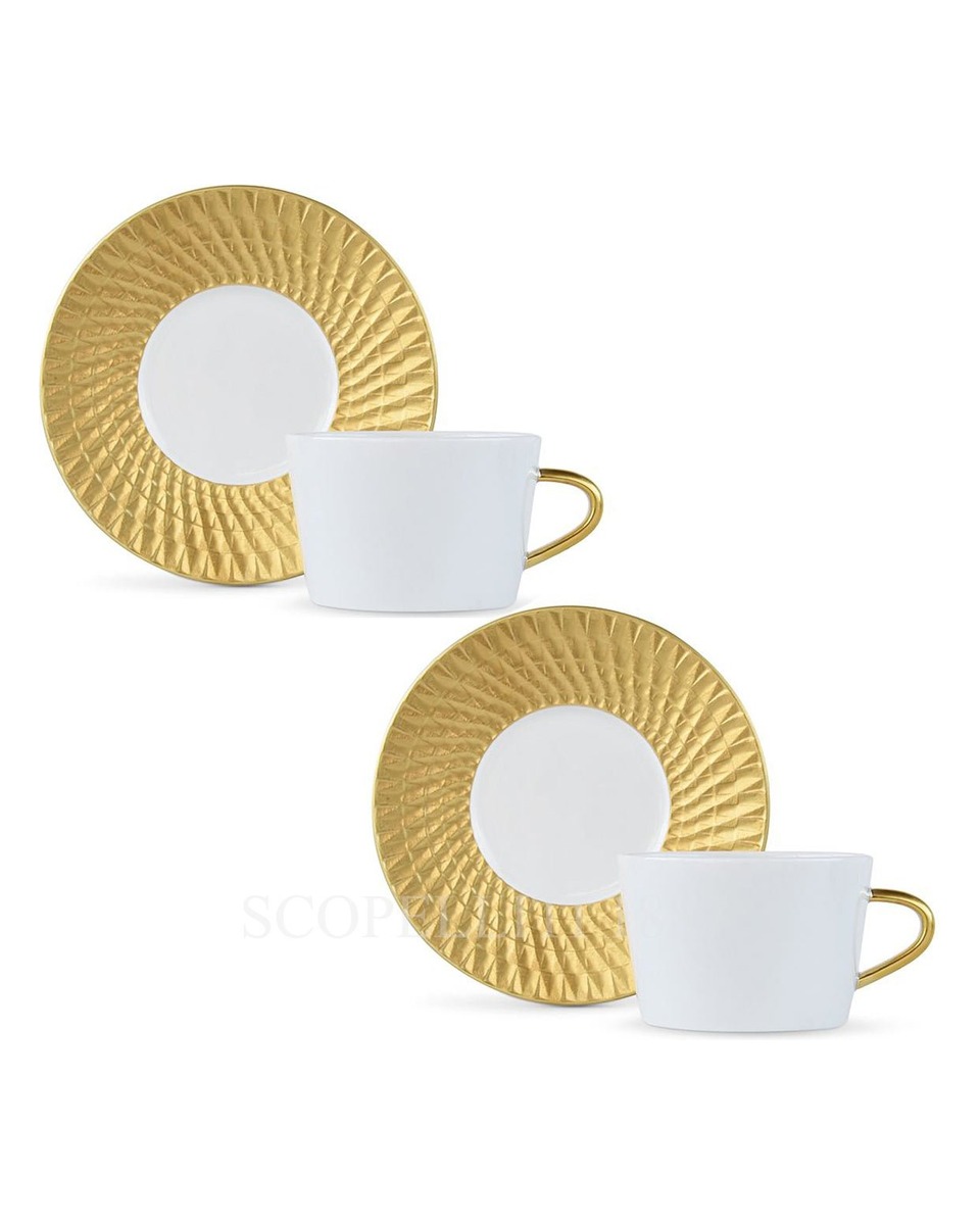 BERNARDAUD 2세트 구성 Tea Cups and 소서 Twist Again Bernardaud Set of two Tea Cups and Saucers Twist Again 01650