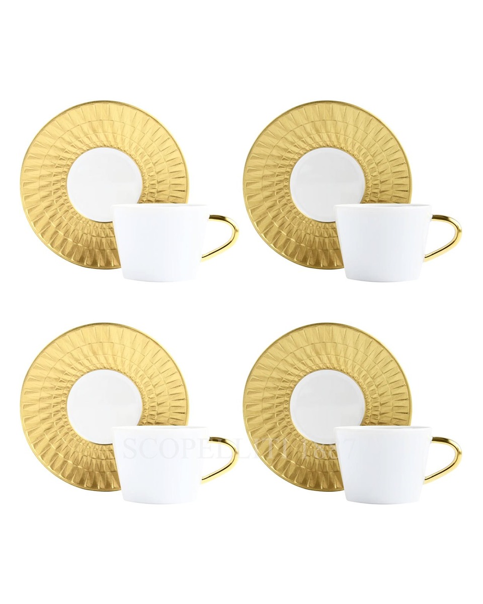 BERNARDAUD 4세트 구성 에스프레소 컵S and 소서 Twist Again Bernardaud Set of four Espresso Cups and Saucers Twist Again 01652