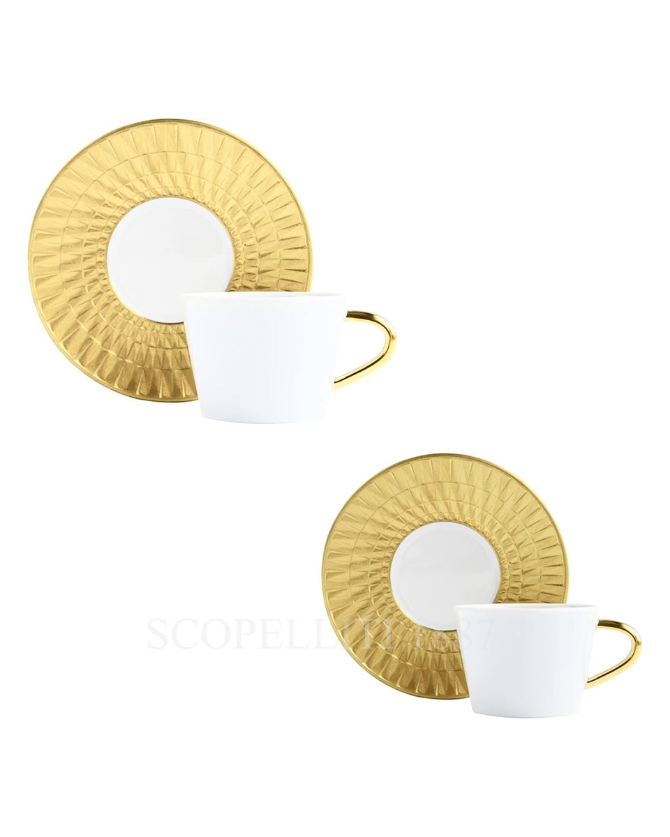 BERNARDAUD 2세트 구성 에스프레소 컵S and 소서 Twist Again Bernardaud Set of two Espresso Cups and Saucers Twist Again 01653