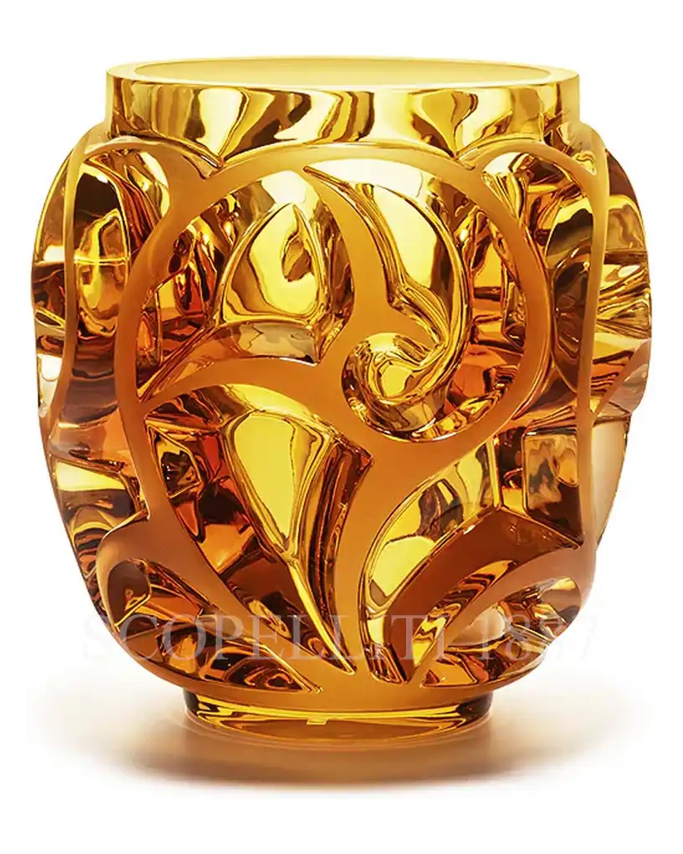 LALIQUE Tourbillons 화병 꽃병 Amber Lalique Tourbillons Vase Amber 01790 1/3