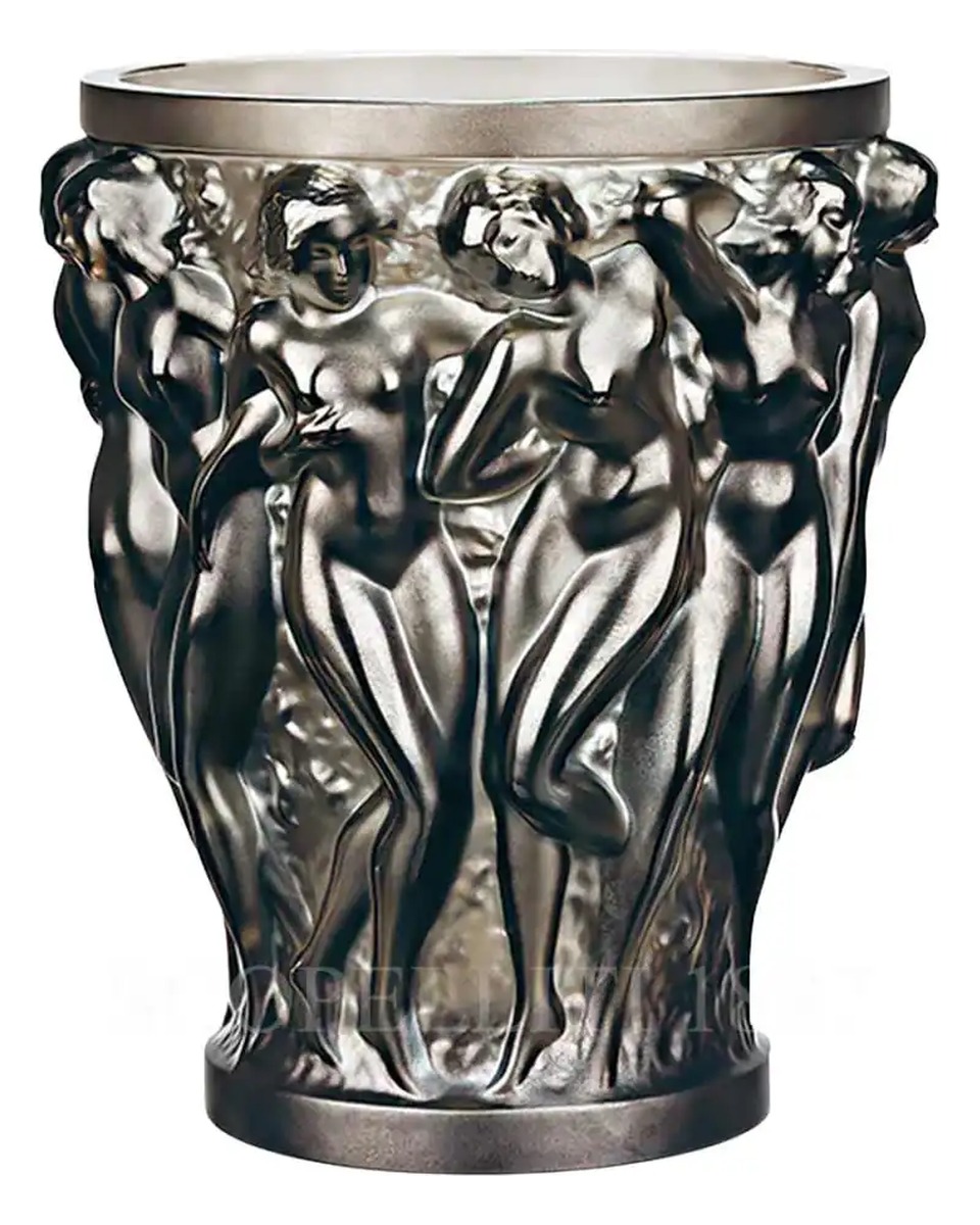 LALIQUE Bacchantes 크리스탈 화병 꽃병 브론즈 Lalique Bacchantes Crystal Vase Bronze 01797