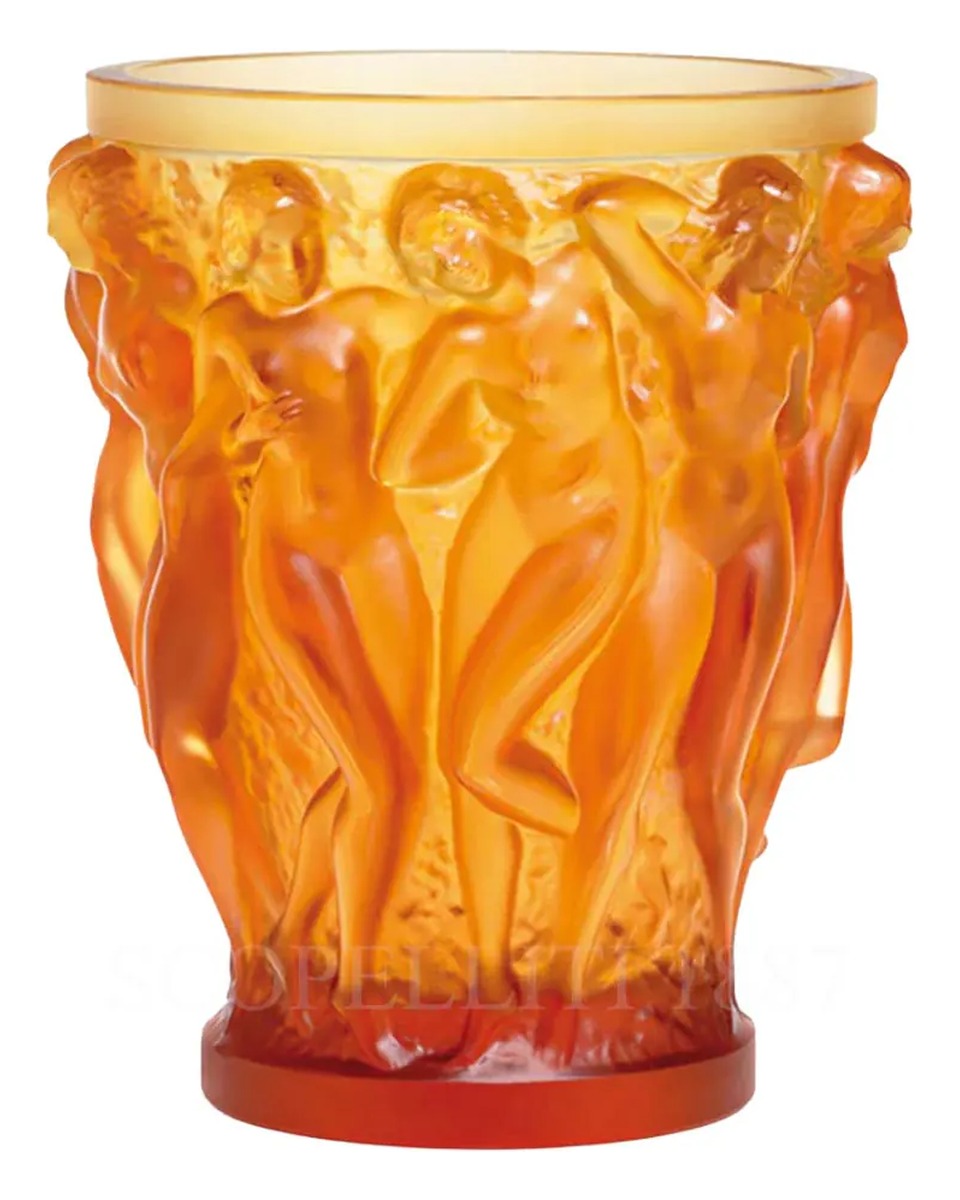 LALIQUE Bacchantes 화병 꽃병 NUMBE레드 에디션 Amber Lalique Bacchantes Vase Numbered Edition Amber 01806