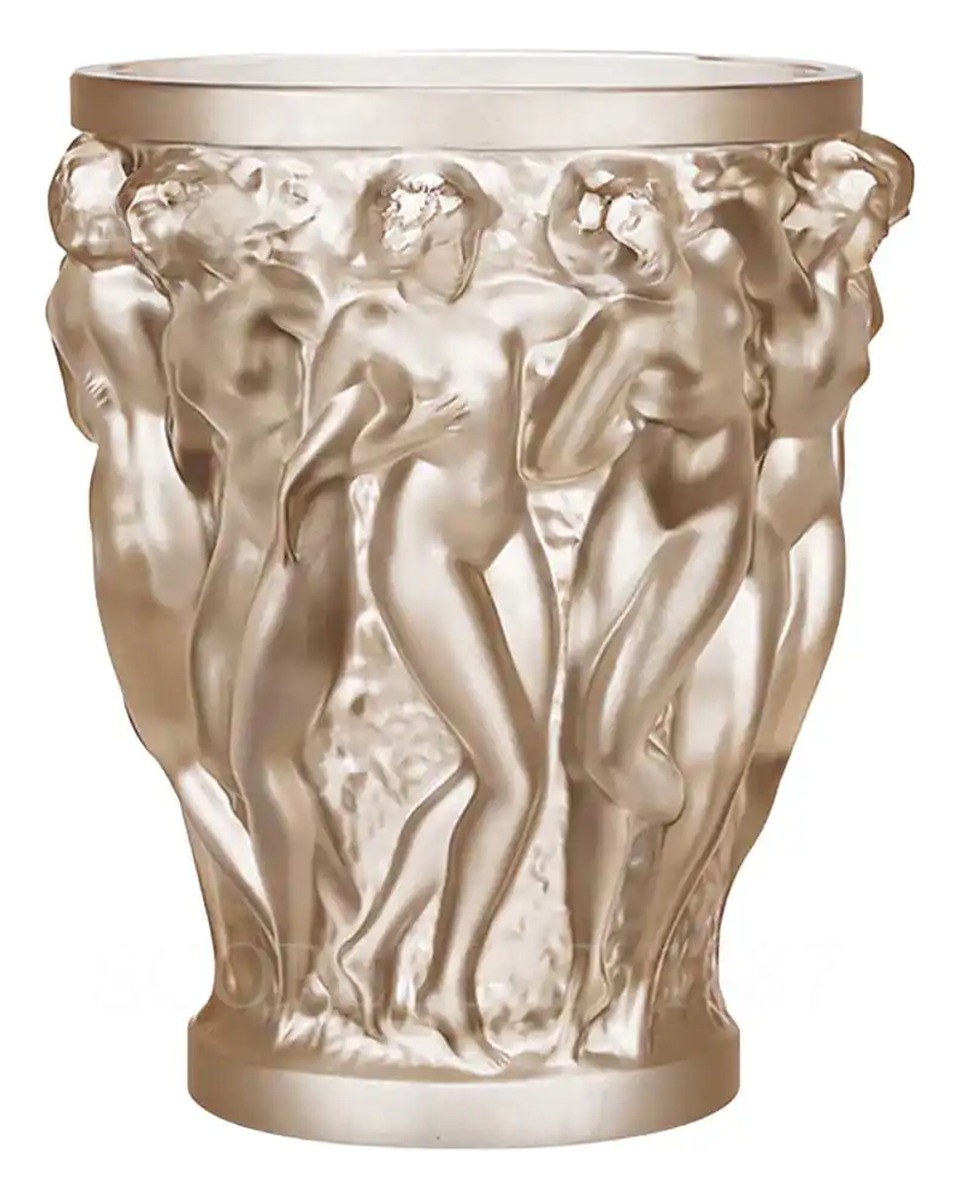 LALIQUE Bacchantes Small 크리스탈 화병 꽃병 골드 Luster Lalique Bacchantes Small Crystal Vase Gold Luster 01817 1/3
