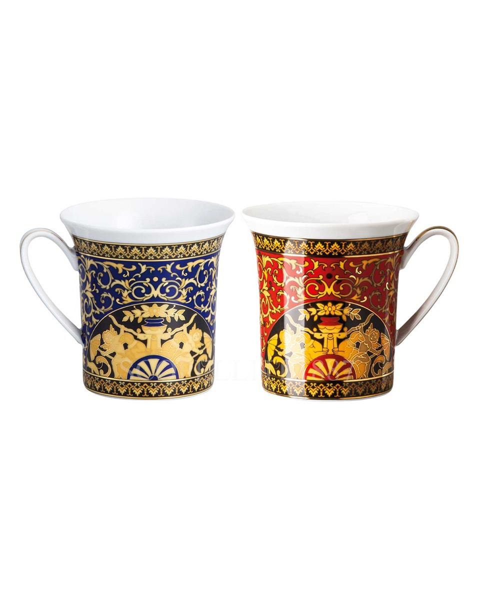 베르사체 2 머그 메두사 Red and 블루 Gift Set Versace 2 Mugs Medusa Red and Blue Gift Set 01970