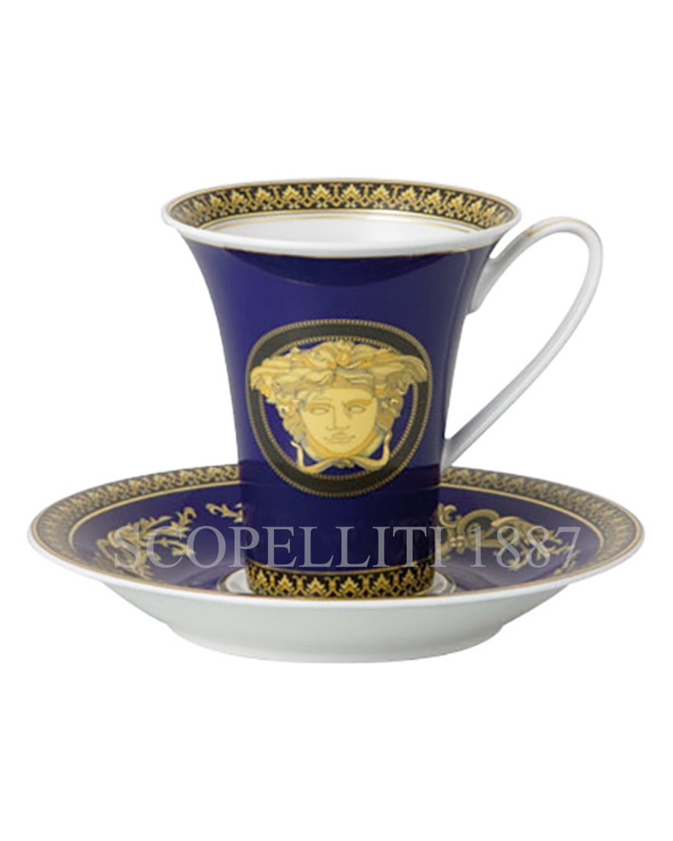 베르사체 Coffee 컵앤소서 메두사 블루 Versace Coffee Cup and Saucer Medusa Blue 02021
