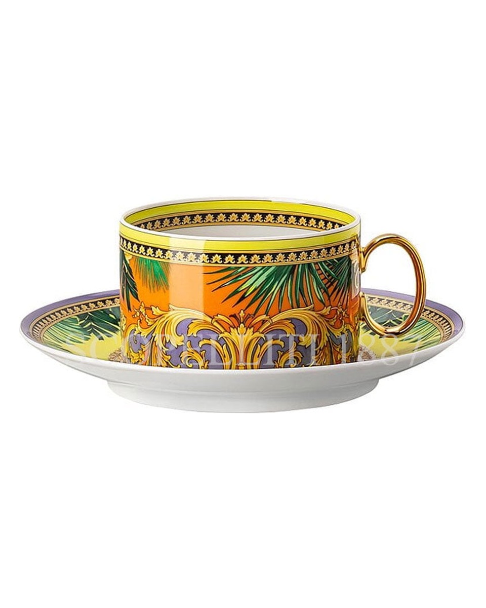 베르사체 티 컵앤소서 Jungle Animalier 옐로우 Versace Tea Cup and Saucer Jungle Animalier yellow 02027