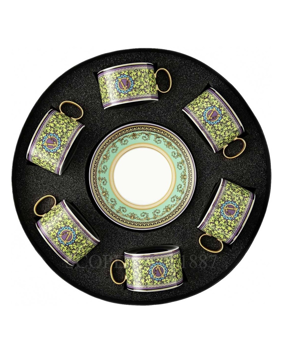베르사체 6 Tea Cups and 소서 Gift Set Barocco Mosaic Versace 6 Tea Cups and Saucers Gift Set Barocco Mosaic 02049