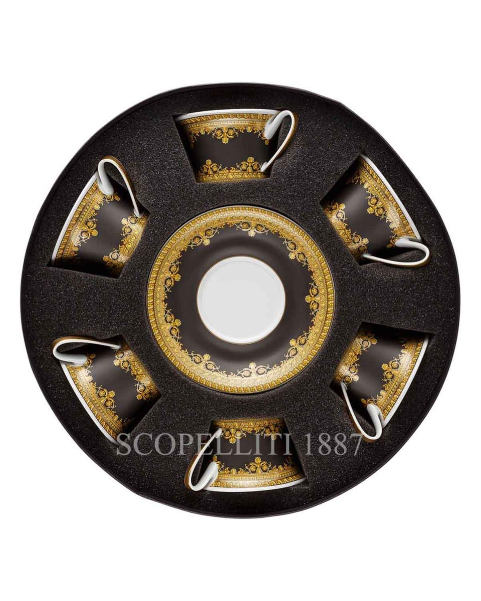 베르사체 Gift Set of 6 Tea Cups I love Baroque 블랙 Versace Gift Set of 6 Tea Cups I love Baroque Black 02066